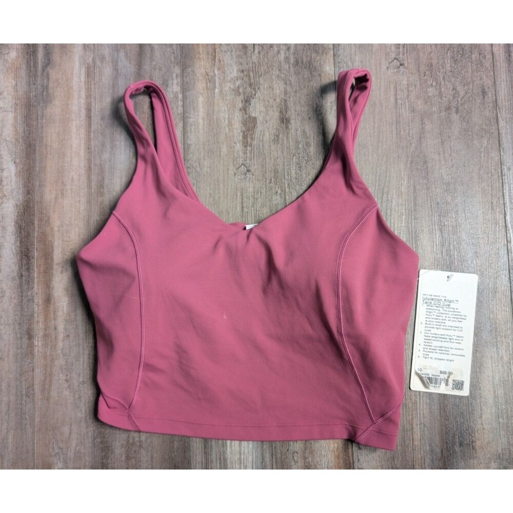 NWT NEW Lululemon Align Tank Top *Light Support, C/D Cup Washed Mauve Pink 10